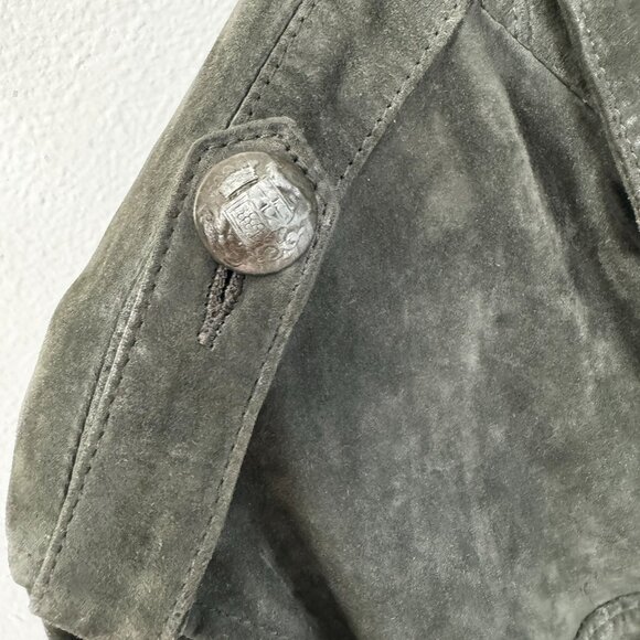 JOHN VARVATOS Oxide Grey Goat Suede Officer's Jacket (sz. 50) MSRP $2298 - Picture 4 of 12